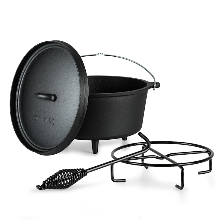 سرویس قابلمه چدنی 2 پارچه کلارشتاین آلمان klarstein Galloway Dutch Oven - ظرفیت 7.6 لیتر مناسب فضای باز